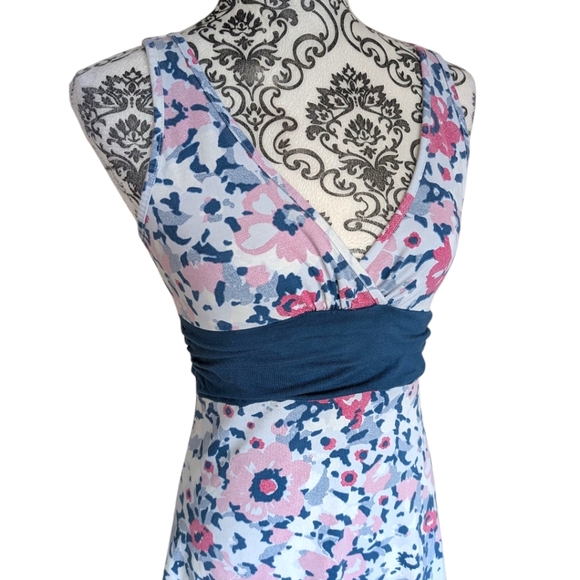 Patagonia Margot Dress Dewdrop Flower Pink Blue White Sundress Women's Small - Picture 3 of 9